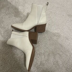 Steve Madden Cream Brown Heeled Ankle Boots
